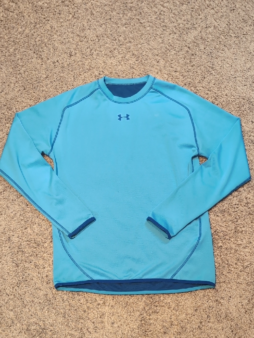 Mens UnderArmour Reversible Aquamarine Blue Long Sleeve XL - Picture 2 of 11